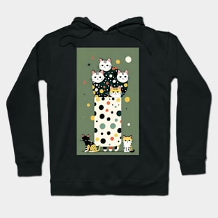 Polka Dot Purr-fection: A Feline Symphony Hoodie